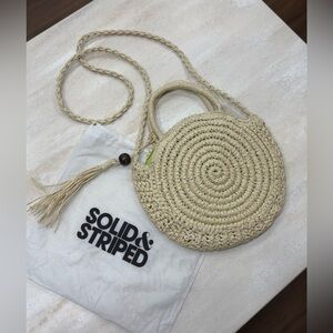 Solid & Striped Raffia Cross Body Bag